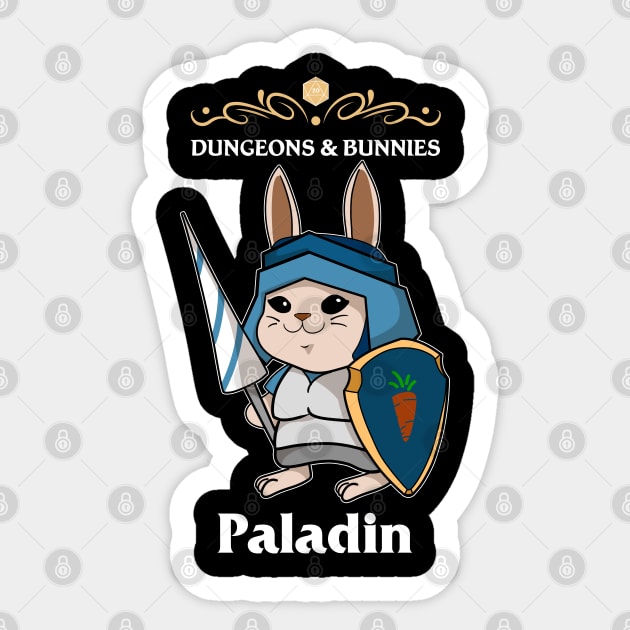 Dungeons & Bunnies Paladin Fantasy Tabletop RPG Roleplaying D20 Gamer Sticker by TheBeardComic